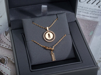 [AURORA]LUCKY MOVE PM NECKLACE PINK GOLD DIAMOND