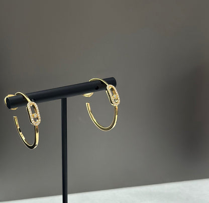 [AURORA]CREOLES MOVE UNO PM DIAMOND EARRINGS