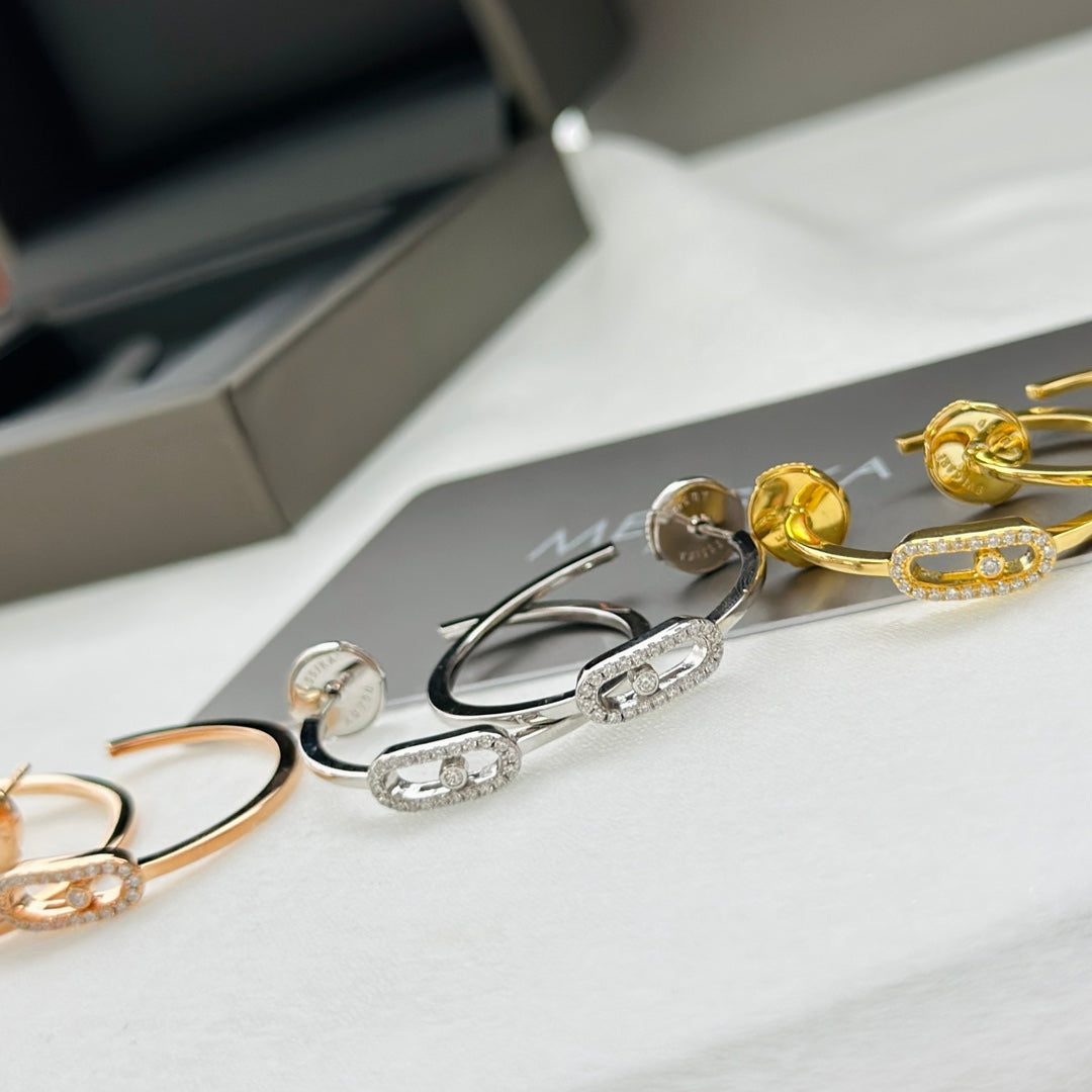 [AURORA]CREOLES MOVE UNO PM DIAMOND EARRINGS