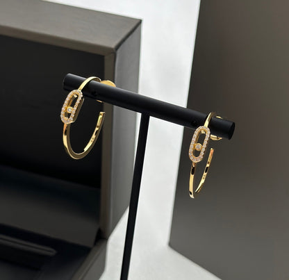 [AURORA]CREOLES MOVE UNO PM DIAMOND EARRINGS