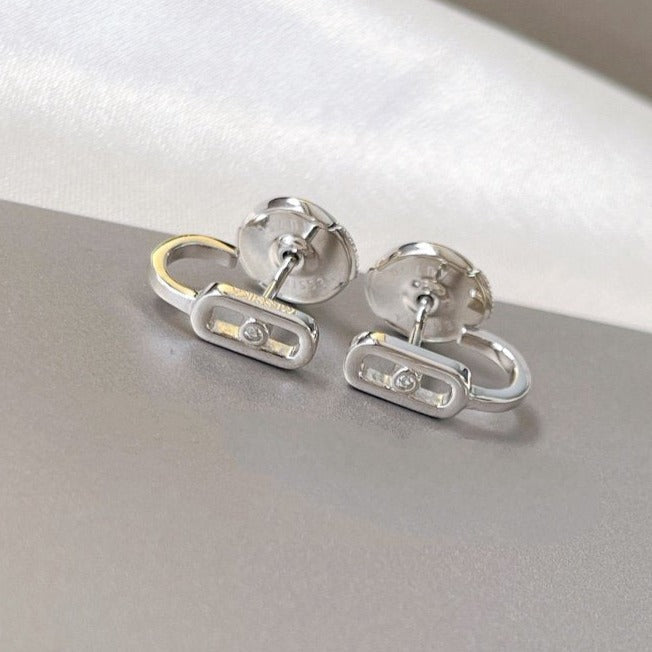 [AURORA]CREOLES MOVE UNO MINI 1 DIAMOND EARRINGS