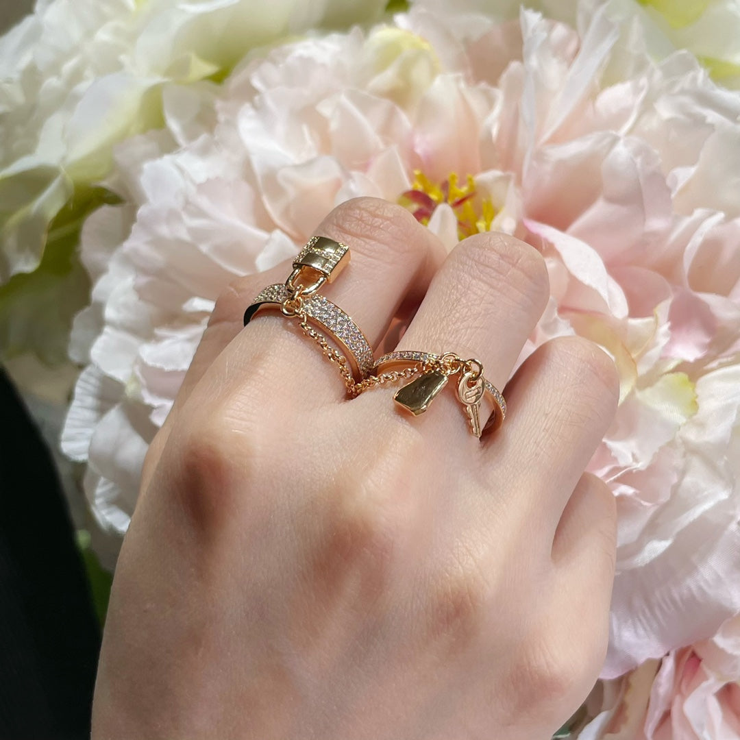 [AURORA]HM KELLY CLOCHETTE DOUBLE RING IN  WITH DIAMONDS