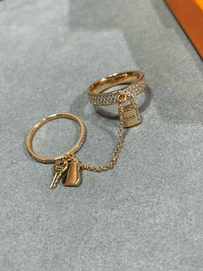 [AURORA]HM KELLY CLOCHETTE DOUBLE RING IN  WITH DIAMONDS