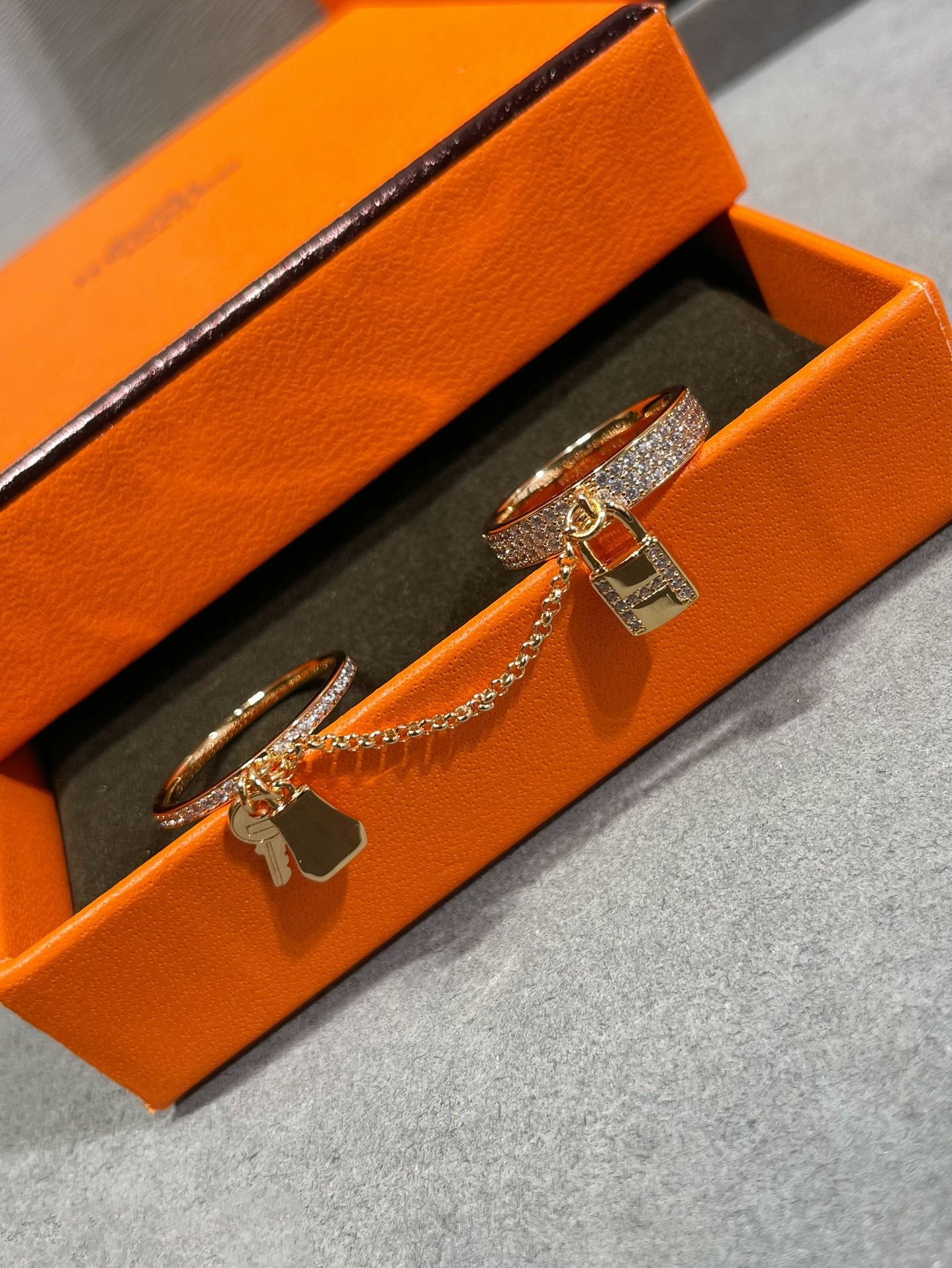 [AURORA]HM KELLY CLOCHETTE DOUBLE RING IN  WITH DIAMONDS