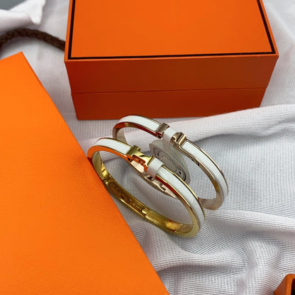 [AURORA]CLASSIC HM CLIC WEISSES 8MM EMAILLEARMBAND
