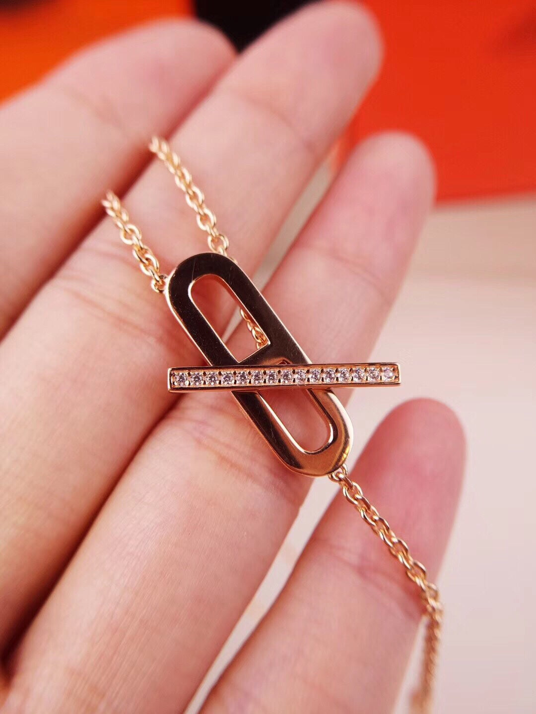 [AURORA]HM FIRE PIG NOSE NECKLACE TRENDY STREET