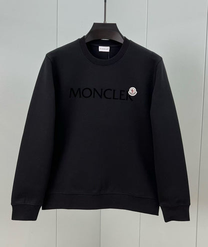 MON Fashionable And Casual Crew Neck Long-sleeved Sweatshirt Black