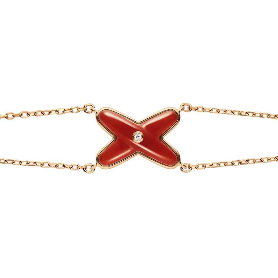 [AURORA]JEUX ARMBAND KARNEOL ROTGOLD 1 DIAMANT