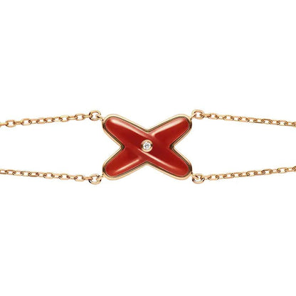 [AURORA]JEUX ARMBAND KARNEOL ROTGOLD 1 DIAMANT