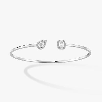 [AURORA]JONC FLEX MY TWIN TOI & MOI SILVER DIAMOND BRACELET