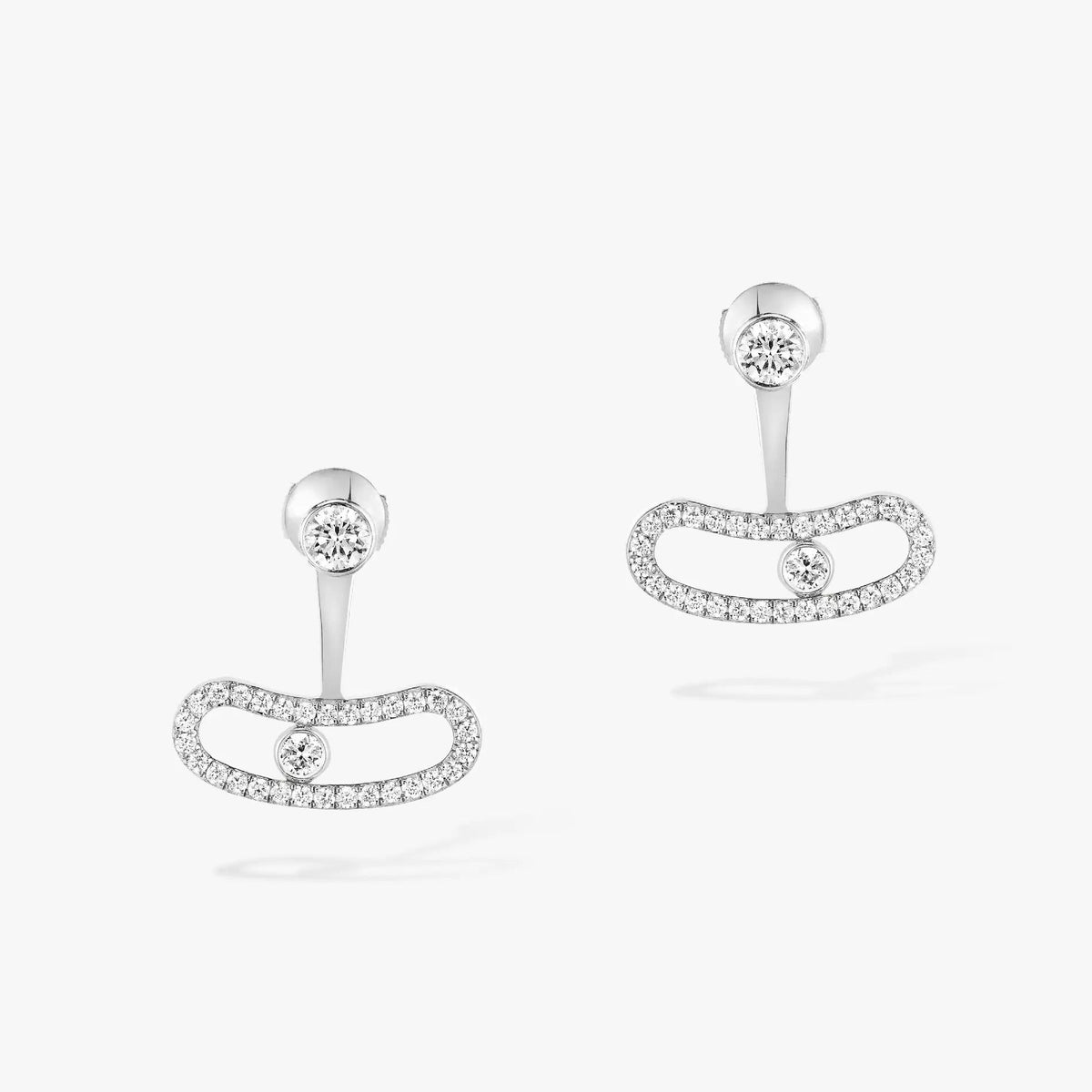 [AURORA]MOVE UNO SILVER DIAMOND EARRINGS