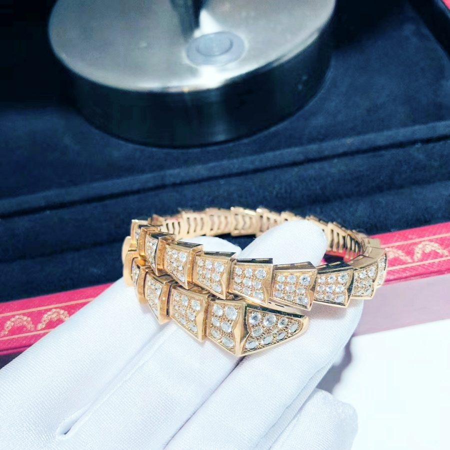 [AURORA]SERPENTI ARMBAND 8MM ROTGOLD DIAMANT