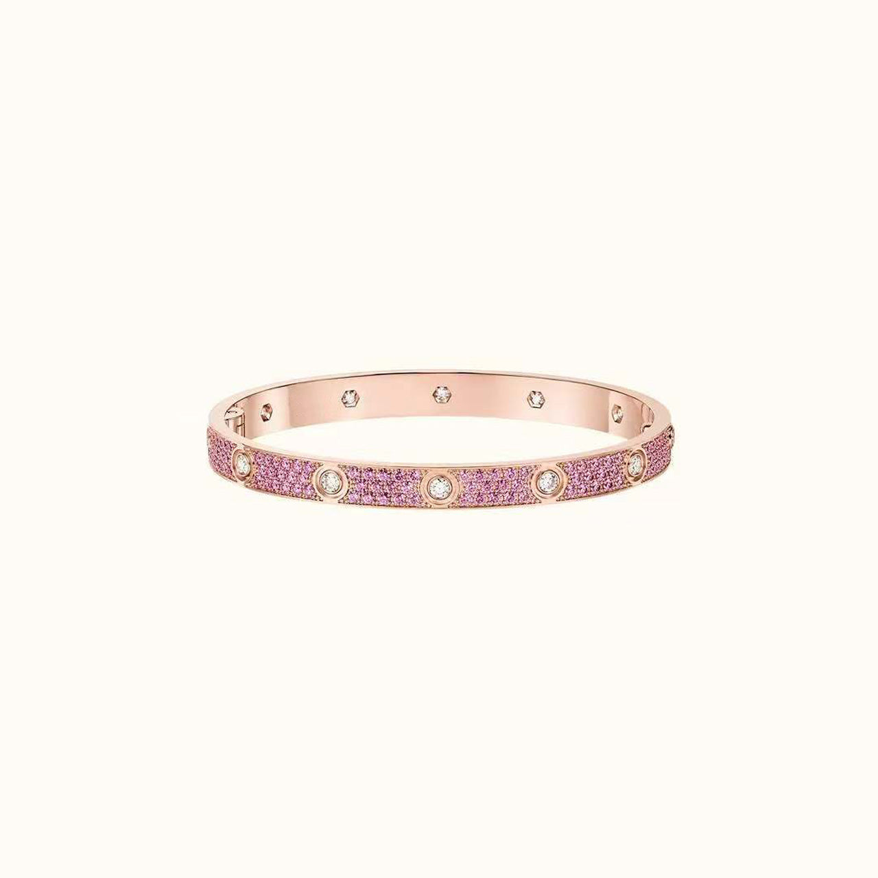 [AURORA]LOVE BRACELET 6.1MM COLORED DIAMOND 10 BIG DIAMONDS