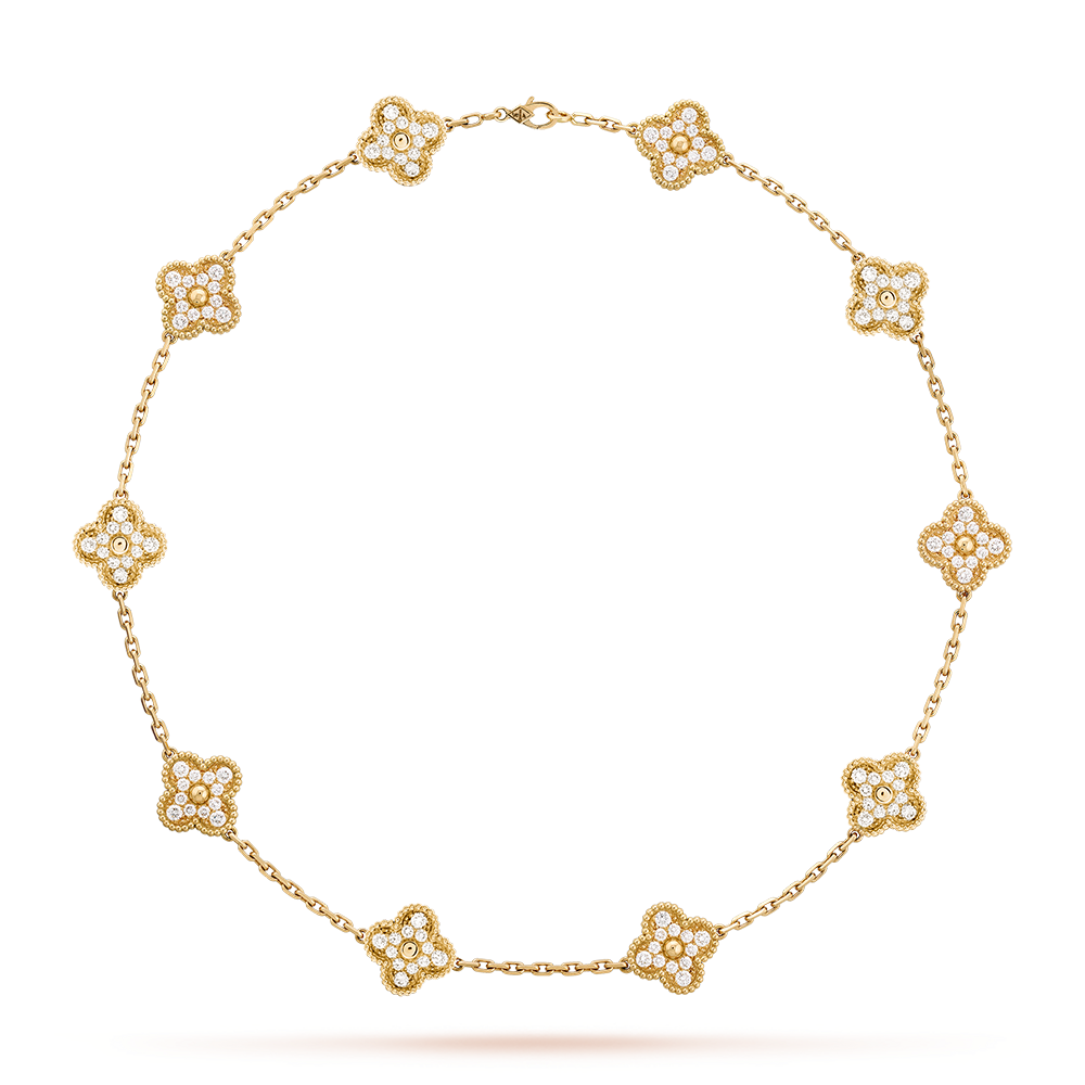 [AURORA]CLOVER 10 MOTIFS DIAMOND NECKLACE