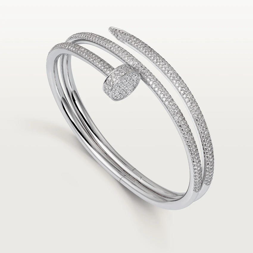 [AURORA]JUSTE ブレスレット 3.5MM 2連 シルバー ダイヤモンド