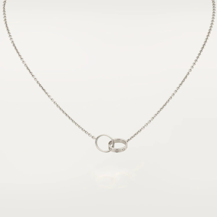 [AURORA]LOVE NECKLACE PINK GOLD AND SILVER