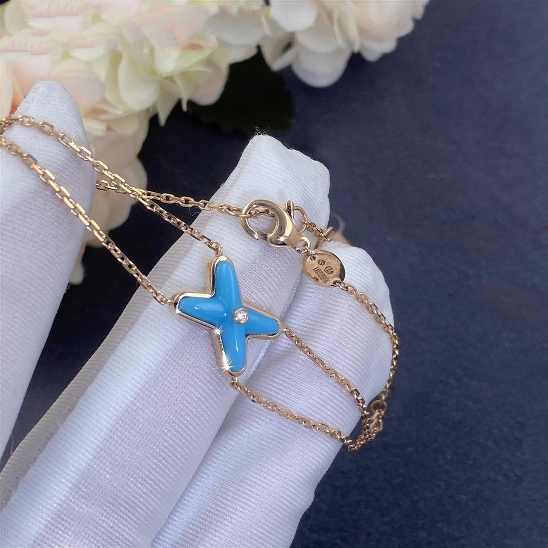 [AURORA]JEUX BRACELET TURQUOISE PINK GOLD 1 DIAMOND