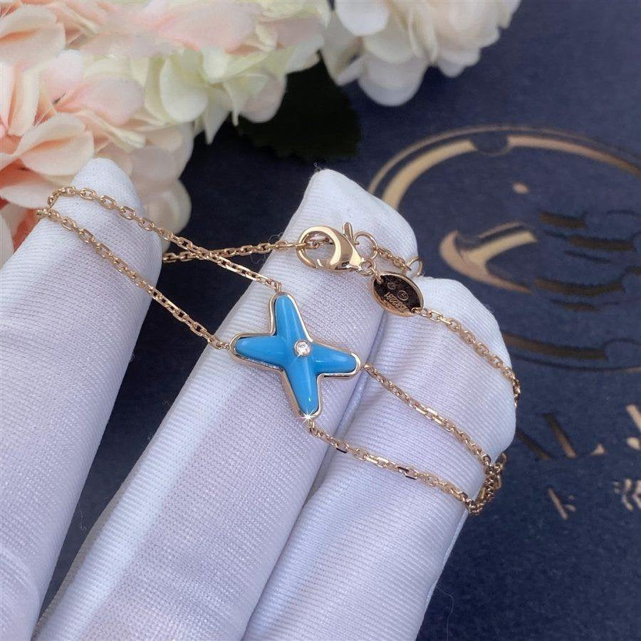 [AURORA]JEUX BRACELET TURQUOISE PINK GOLD 1 DIAMOND