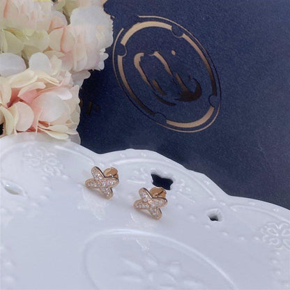 [AURORA]JEUX DE PINK GOLD DIAMOND EARRINGS