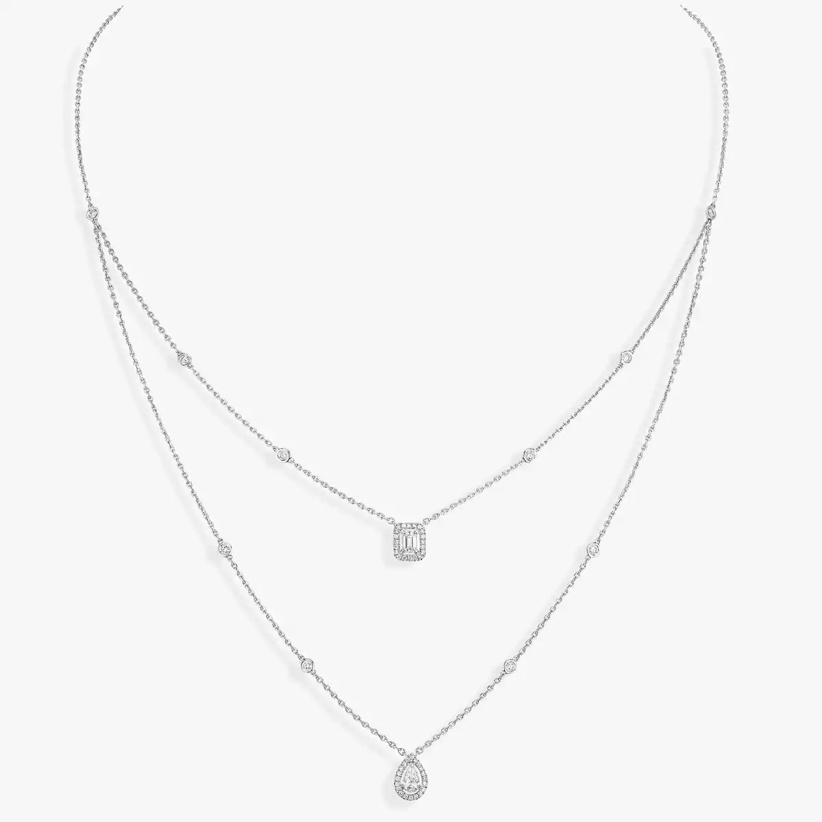 [AURORA]Diamond Necklace My Twin 2 Rows