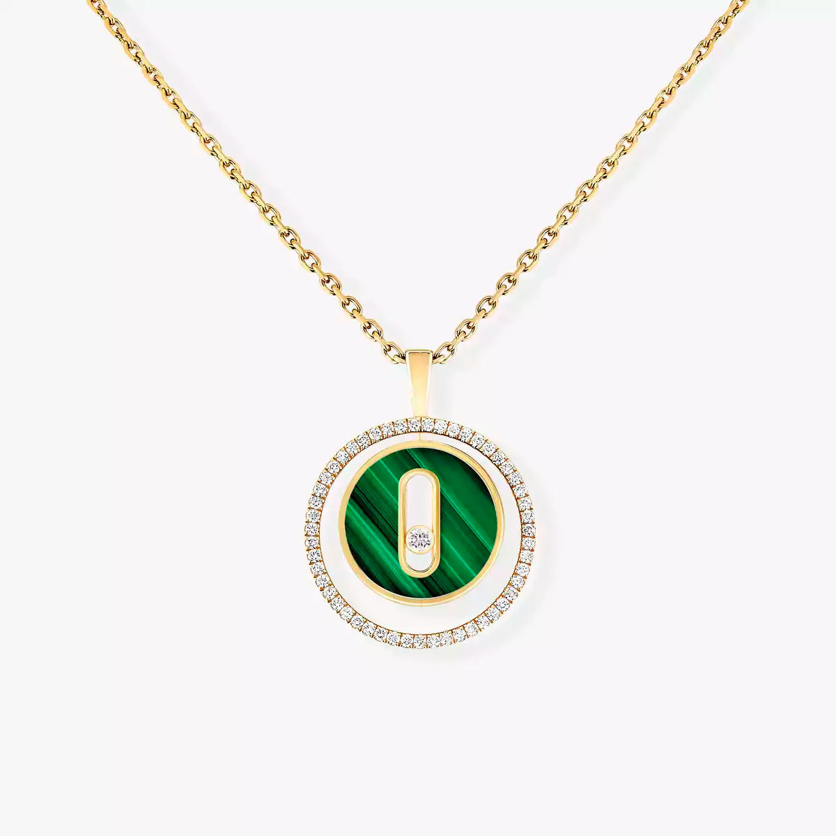 [AURORA]Lucky Move Diamond Necklace in Rose Gold and White Mother-of-Pearl