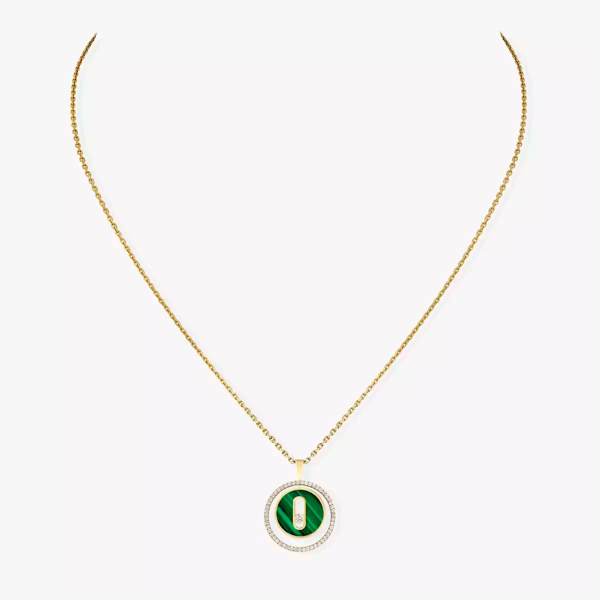[AURORA]Lucky Move Diamond Necklace in Rose Gold and White Mother-of-Pearl