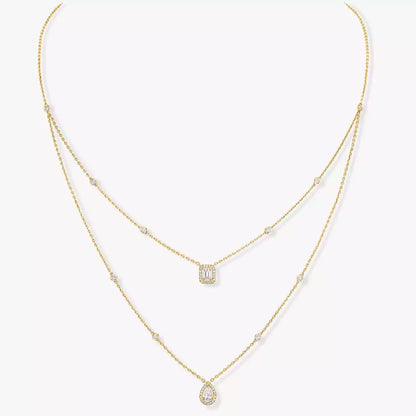 [AURORA]Diamond Necklace My Twin 2 Rows