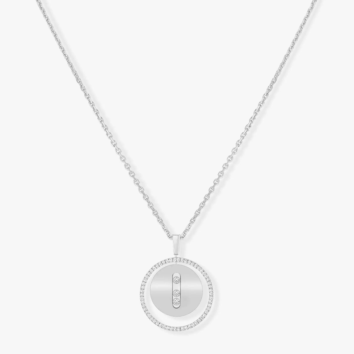 [AURORA]LUCKY MOVE MM SILVER DIAMOND NECKLACE