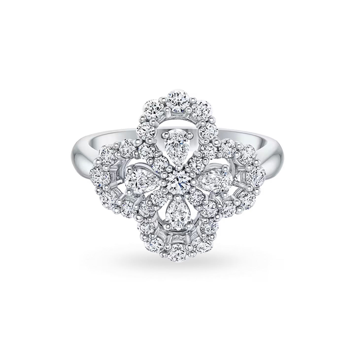 [AURORA]LOOP RING FULL MOTIF DIAMOND 16MM SILVE