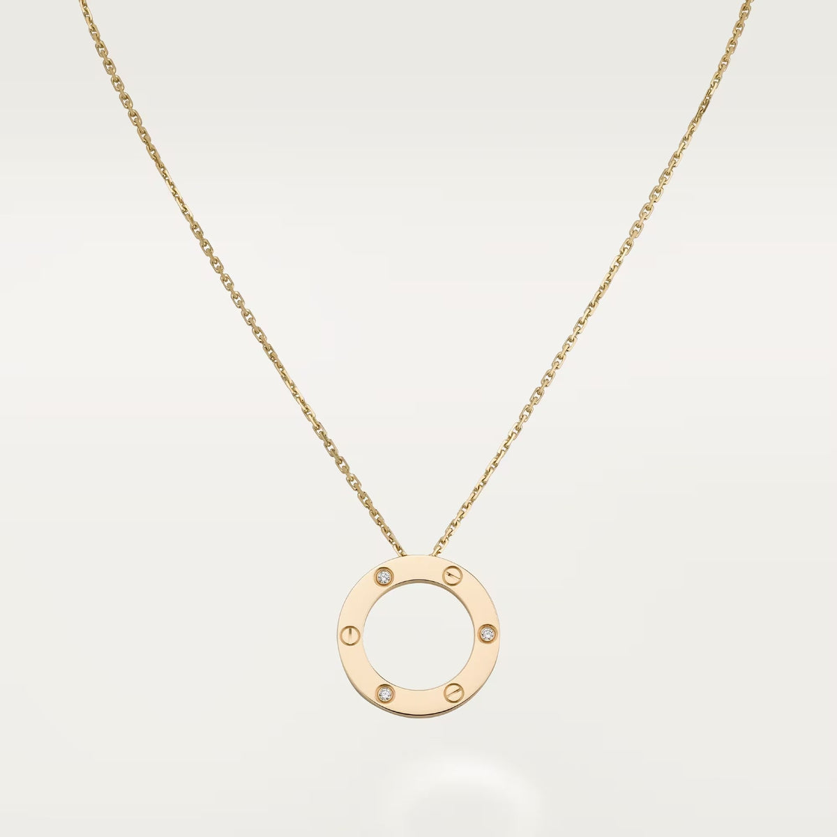 [AURORA]LOVE NECKLACE 16MM 3 DIAMONDS