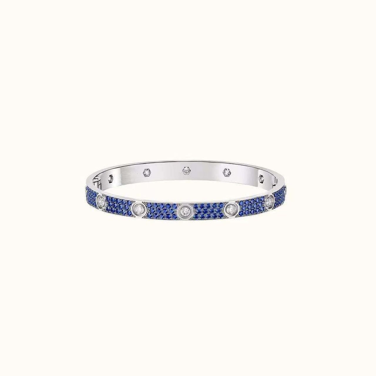 [AURORA]LOVE BRACELET 6.1MM COLORED DIAMOND 10 BIG DIAMONDS