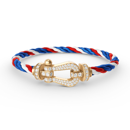 [AURORA]FORCE LARGE HORSESHOE FULL DIAMOND BRACELET GOLD
