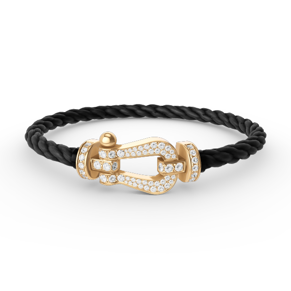[AURORA]FORCE LARGE HORSESHOE FULL DIAMOND BRACELET GOLD