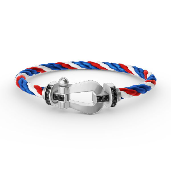 [AURORA]FORCE LARGE HORSESHOE BLACK DIAMOND BRACELET SILVER