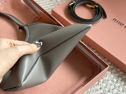 IVY SMALL TOTE BAG 22 IN GRAY CALFSKIN