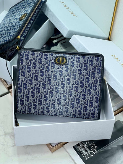 BOOK TOTE 26 IN BLUE MONOGRAM OBLIQUE JACQUARD