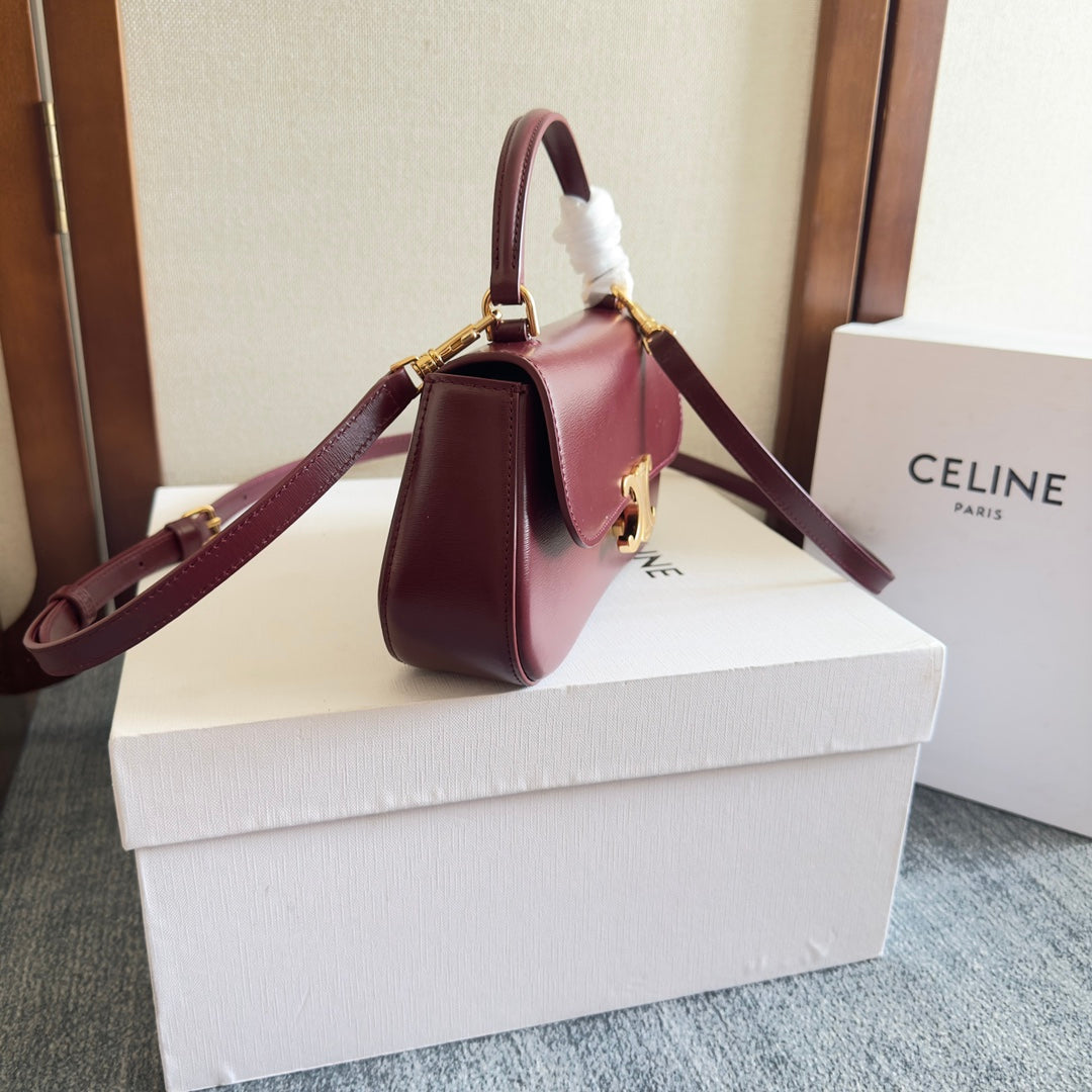 TEEN LOLA 20 IN BURGUNDY RED CALFSKIN GOLD HARDWARE