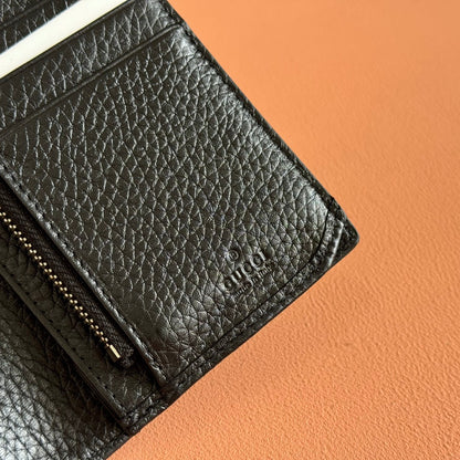 LONG CARD 19 BLACK IN CALFSKIN CASE WITH GUCCI LOGO