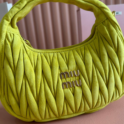 MM SUEDE HANDBAG 23 CHARTREUSE YELLOW