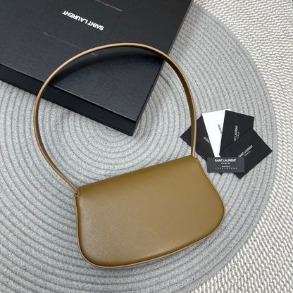 VOLTAIRE IN BOX 21 IN CARAMEL BROWN CALFSKIN GOLD LOGO