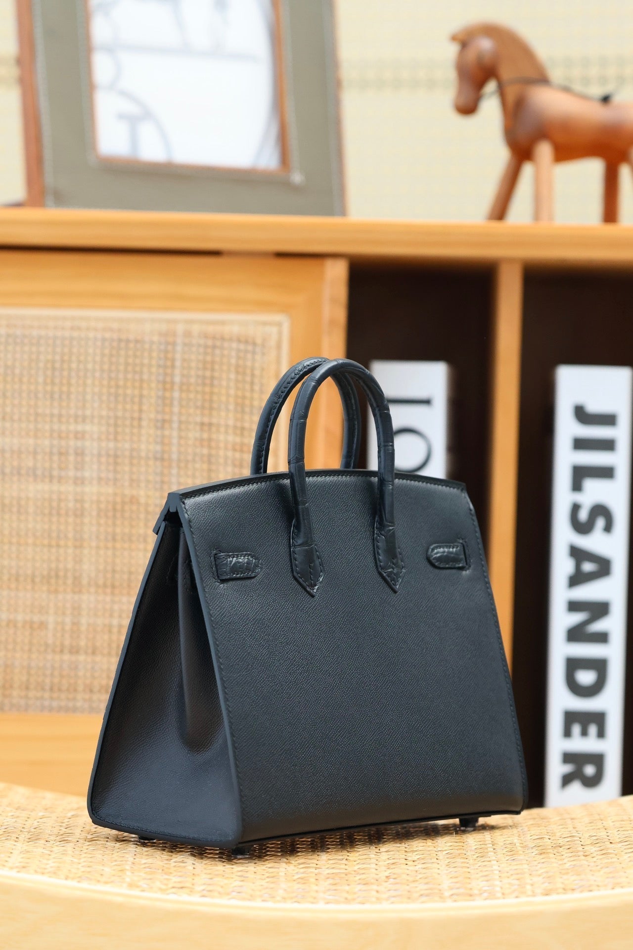 BIRKIN FAUBOURG TOUCH 20 IN BLACK CALFSKIN WITH SILVER HARDWARE (MADE-TO-ODER)