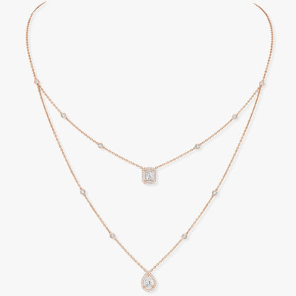 [AURORA]MY TWIN 2 ROW DIAMOND NECKLACE
