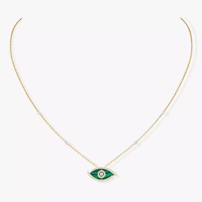 [AURORA]Lucky Eye Diamond Necklace in Rose Gold and Turquoise