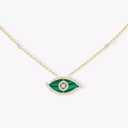 [AURORA]Lucky Eye Diamond Necklace in Rose Gold and Turquoise
