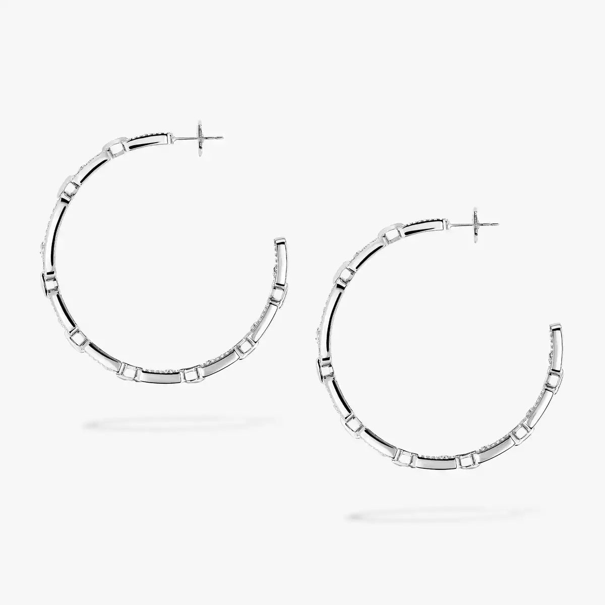 [[AURORA]Move Link Diamond Hoop Earrings