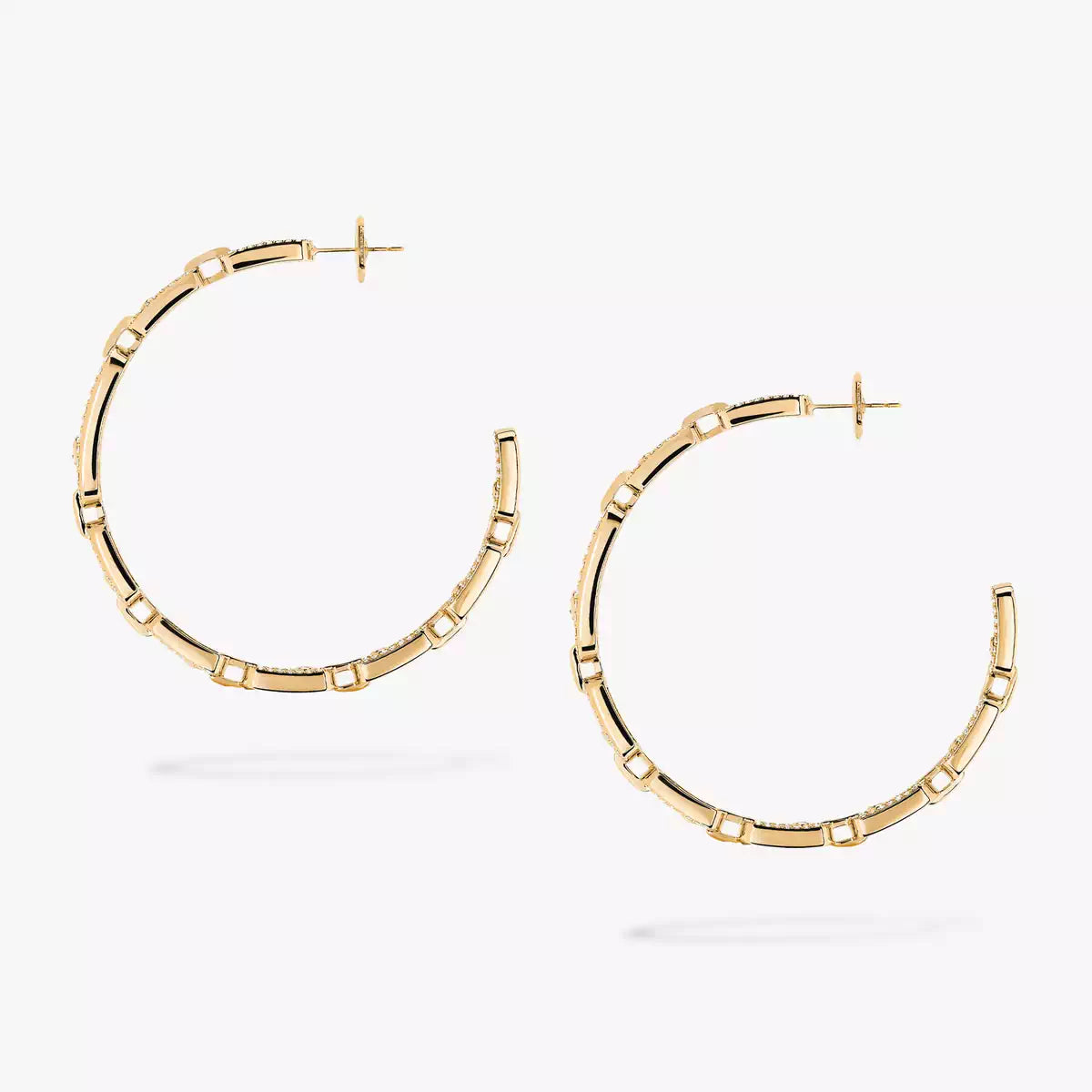 [[AURORA]Move Link Diamond Hoop Earrings