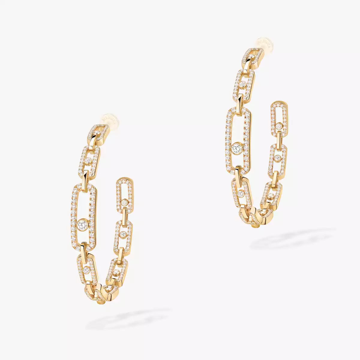 [[AURORA]Move Link Diamond Hoop Earrings