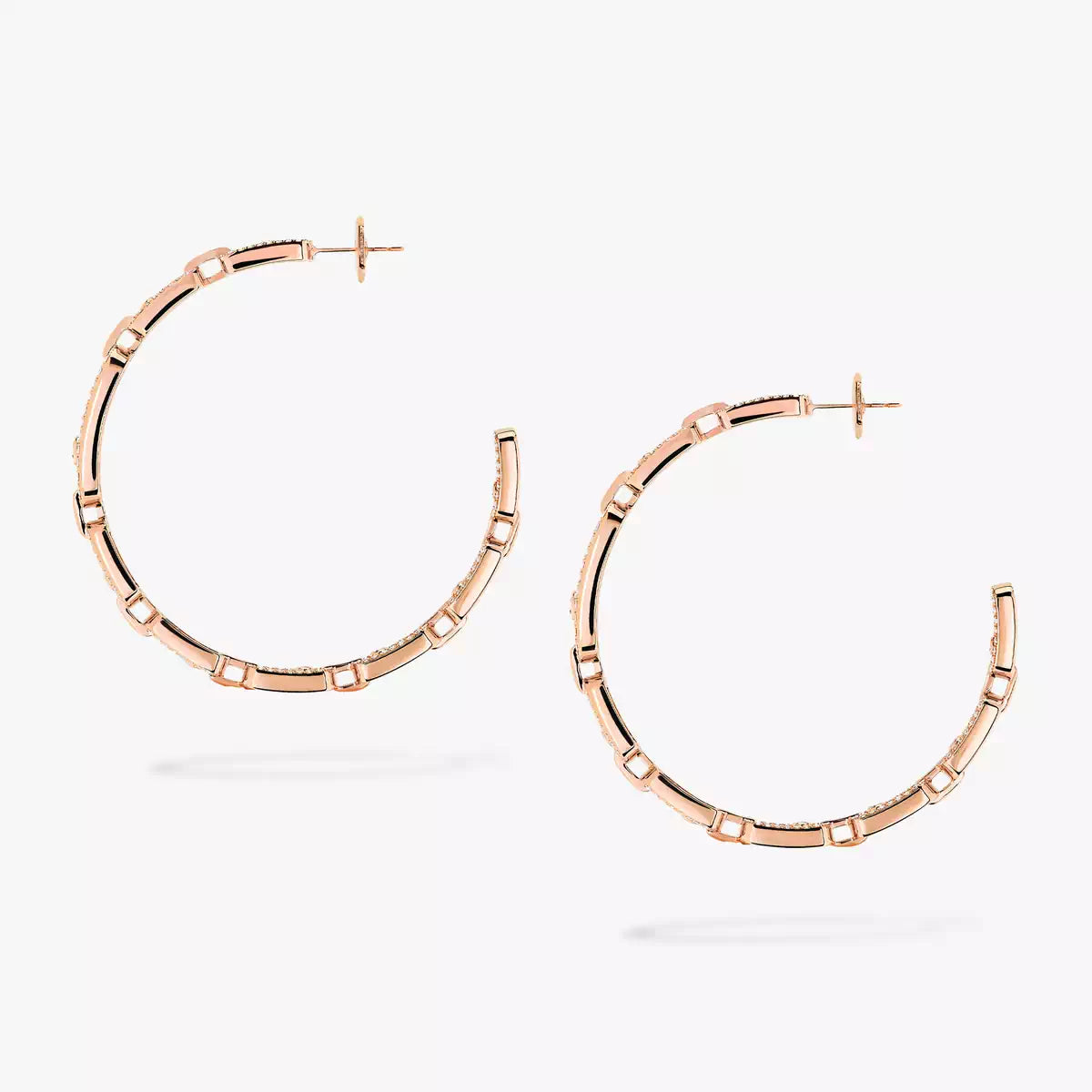 [[AURORA]Move Link Diamond Hoop Earrings