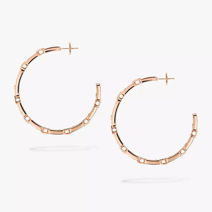 [[AURORA]Move Link Diamond Hoop Earrings