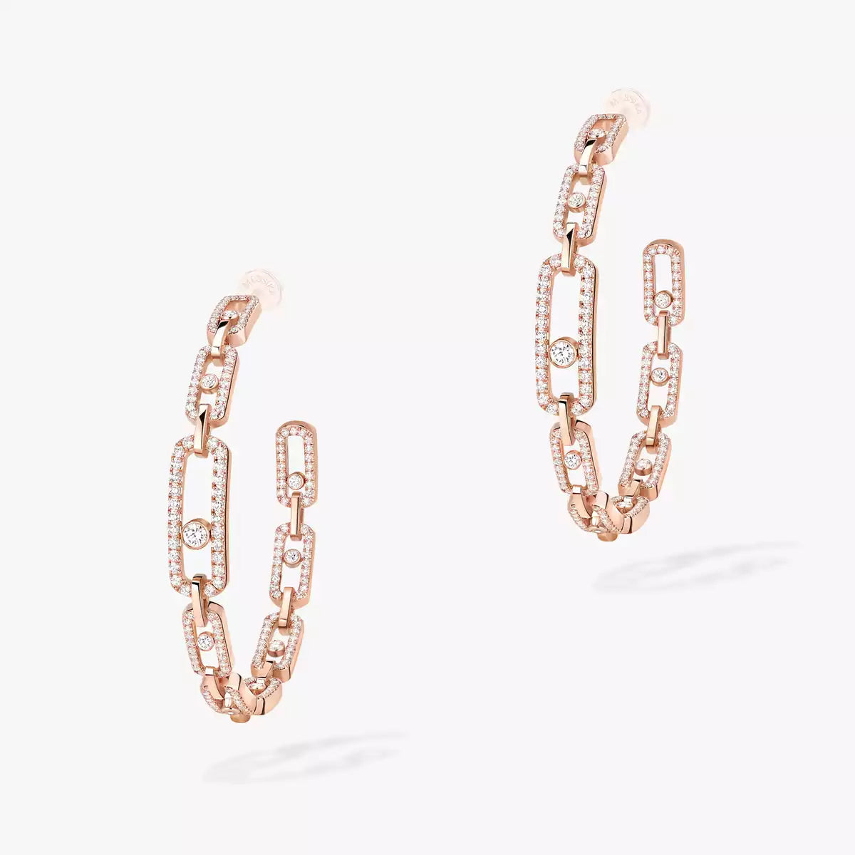 [[AURORA]Move Link Diamond Hoop Earrings